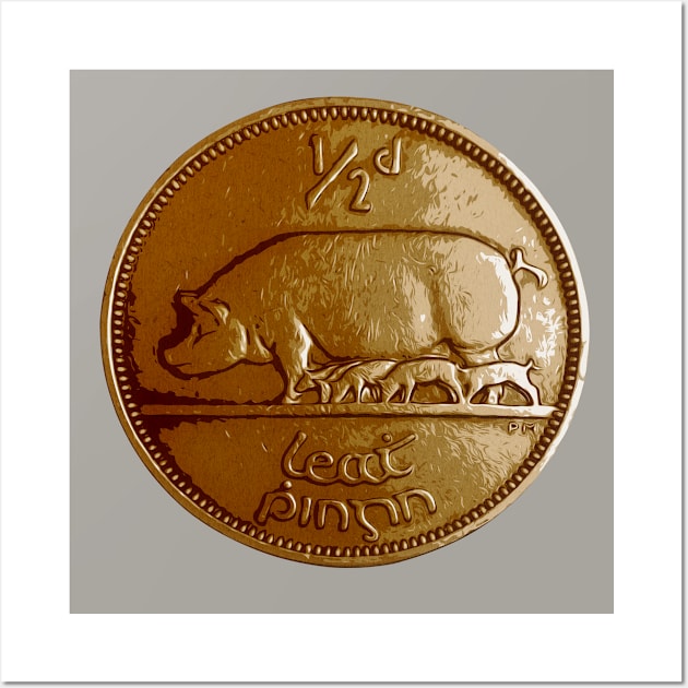 Lucky Irish Halfpenny Wall Art by Peadro